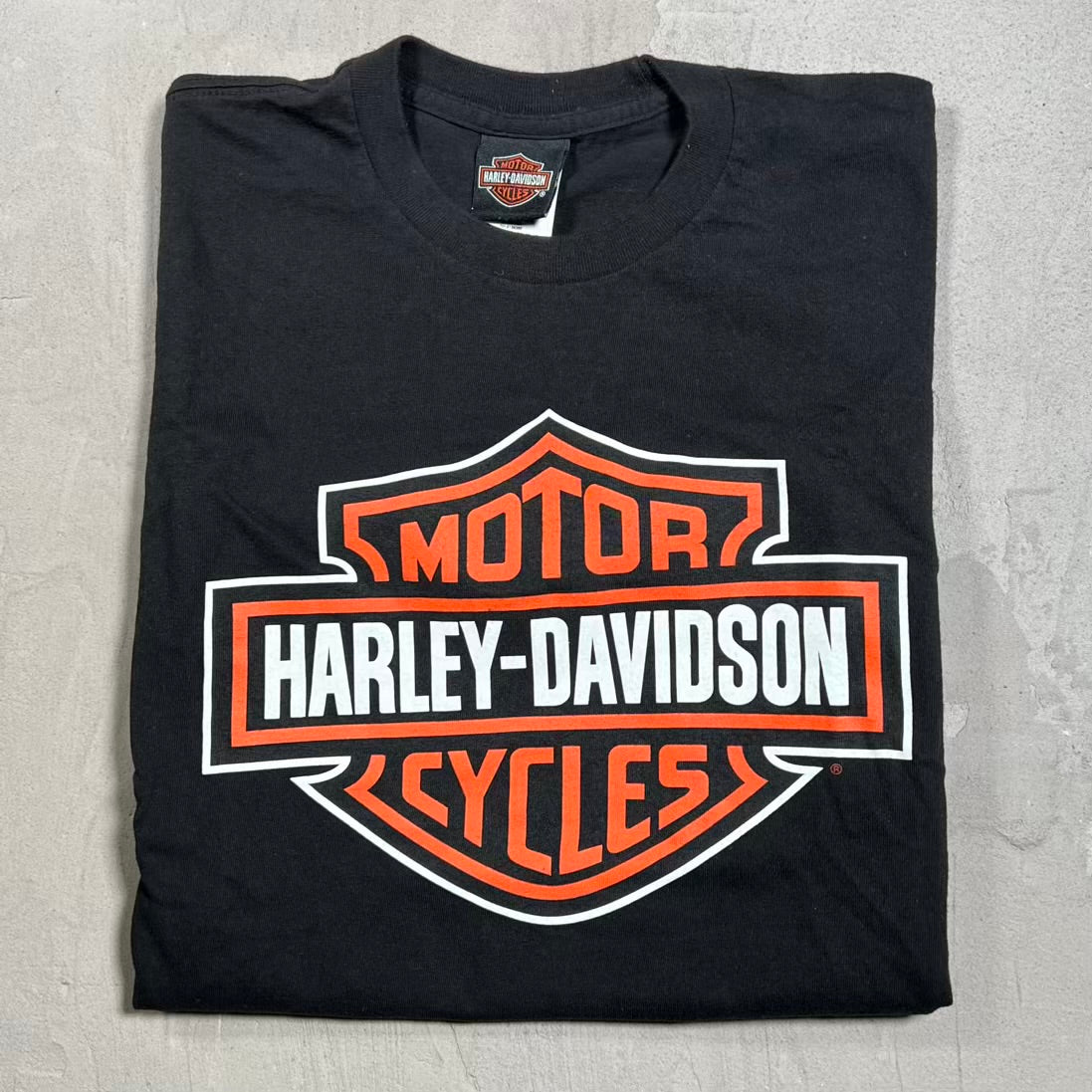 Harley Davidson "River Valley" Black Logo Tee Size Medium USED v20262