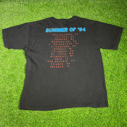1994 Billy Joel and Elton John Black Tour Tee Size XL USED v16640