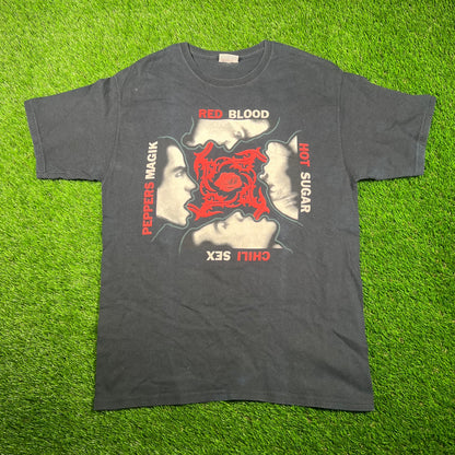 Y2K Red Hot Chili Pepers Sugar Black Tee Size Large USED v18725
