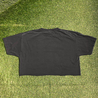1990s Metallica Kill Em All Black Cropped Tee Size XXL USED v16480