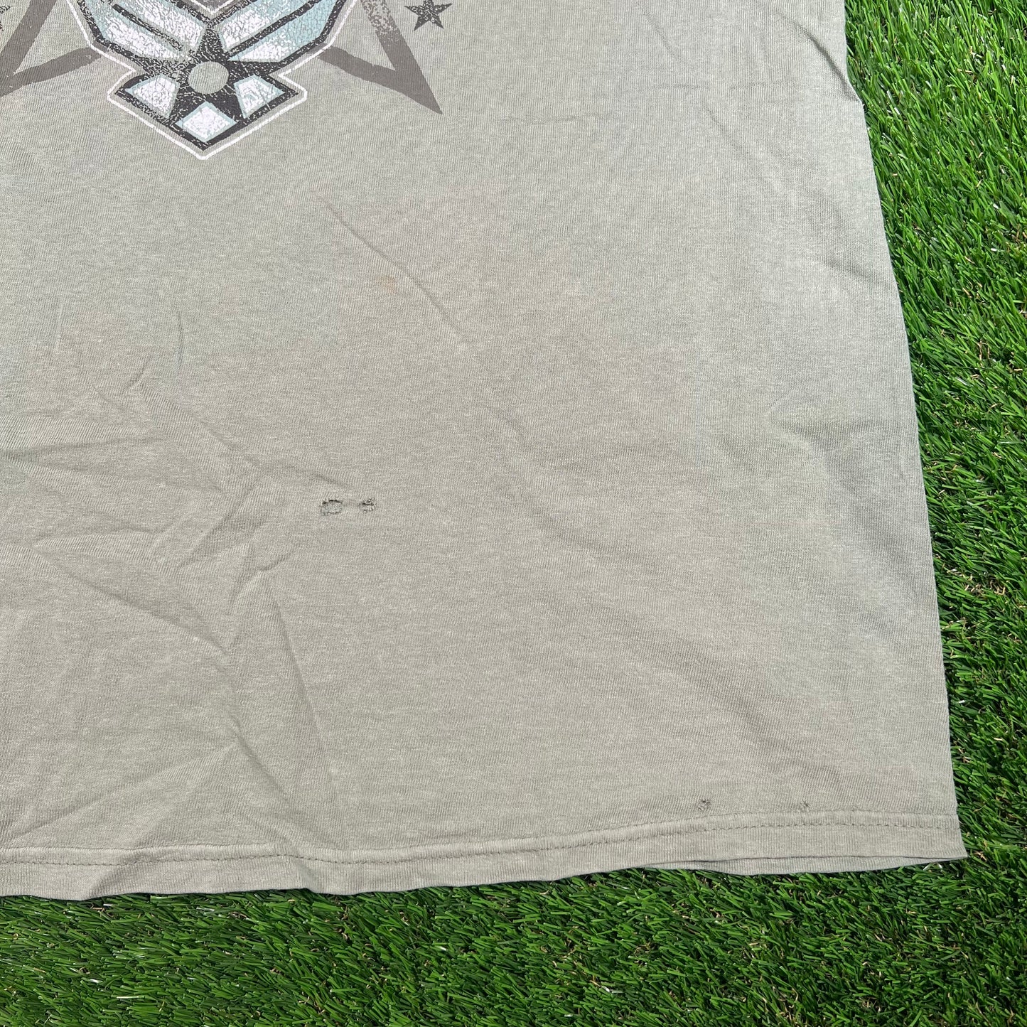 1990s Air Force Mile High Club Green Tee Size Large USED v17740