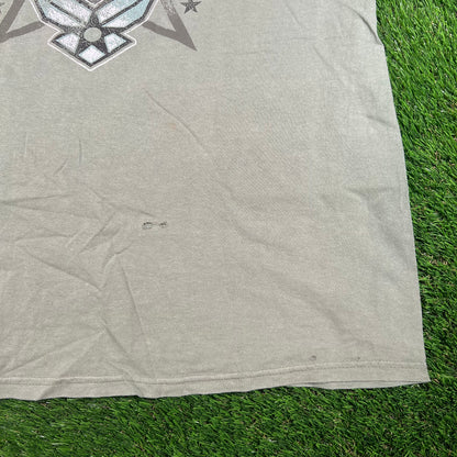 1990s Air Force Mile High Club Green Tee Size Large USED v17740