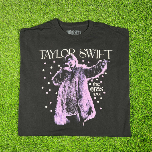 Taylor Swift Black Eras Tour Tee Size XXL USED v17538