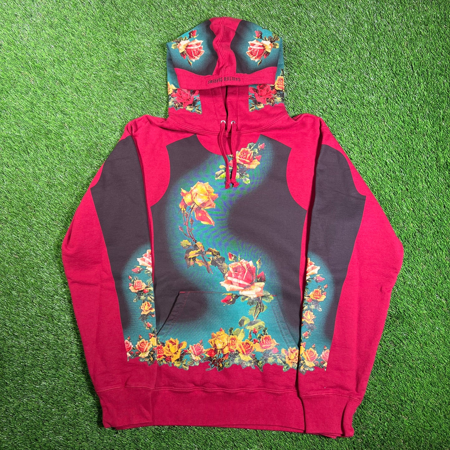 Supreme JPG Floral Print Cardinal Red Hoodie Size Medium NEW x13618