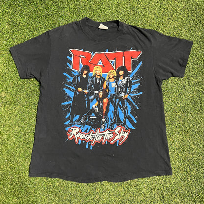 1989 Ratt "Reach for the Sky" Black World Tour Tee SIze Large