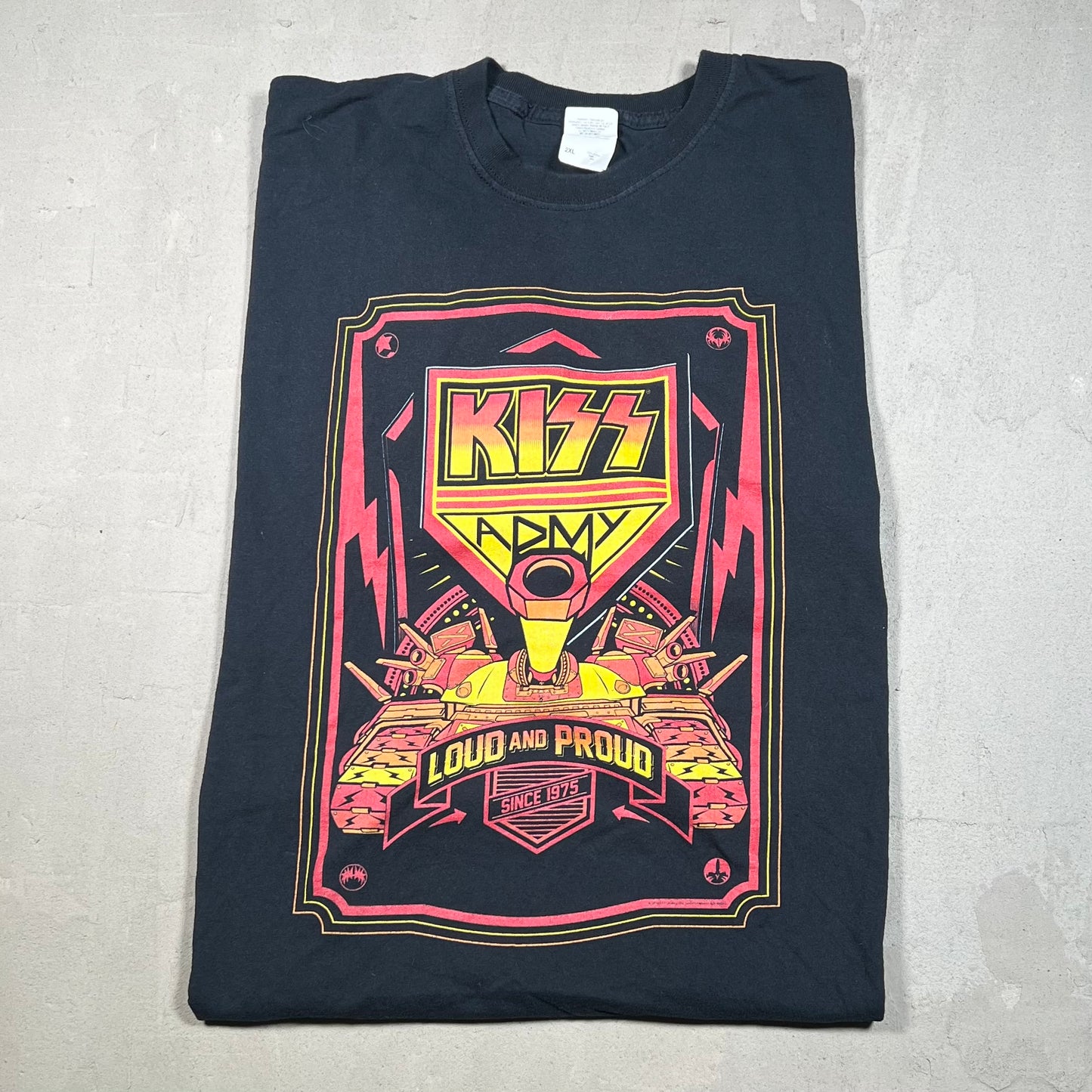 Kiss Army Loud and Proud Black Tee Size XXL USED v19206
