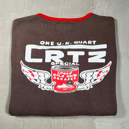 Corteiz Gasolina Brown Waffle Thermal Brown Size Large USED x18565