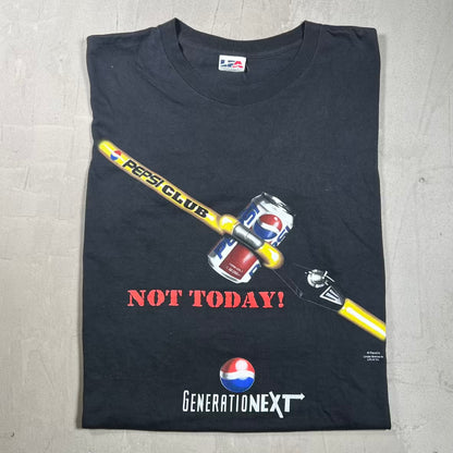 1990s Pepsi Theft Promo Black Tee Size XL USED v20196