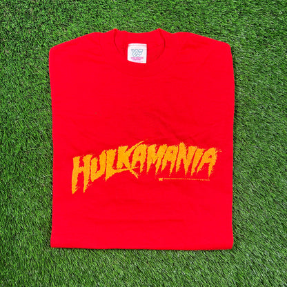 1988 Hulkamania WWF Red Tee Size Medium USED v18691
