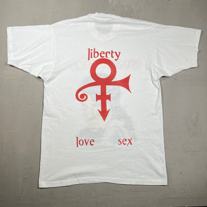1990s Price Emancipation Liberty Love Sex White Tee Size XL USED v19241