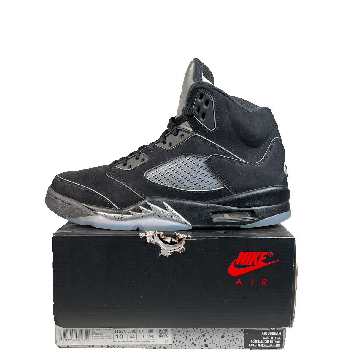Jordan 5 Black Metallic Reimagined (2025) Size 10 USED s23079