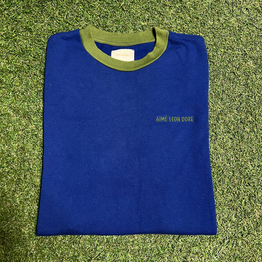 Aime Leon Dore Blue Color Blocking Tee Size Medium USED x13723