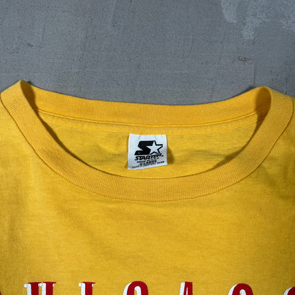 1990s Chicago Bulls Yellow Logo Tee Size XL USED v18976