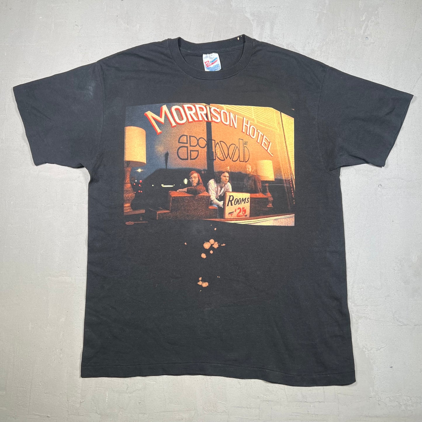1990s The Doors "Morrison Hotel" Black Tee Size XL USED v19285