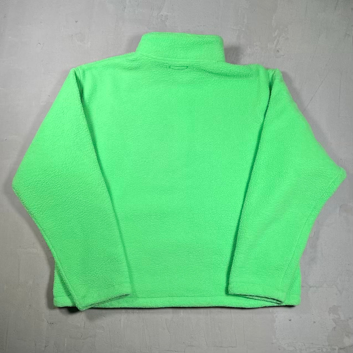 Stussy Hi-Vis Green Half Zip Fleece Size Large USED x18969