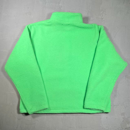 Stussy Hi-Vis Green Half Zip Fleece Size Large USED x18969