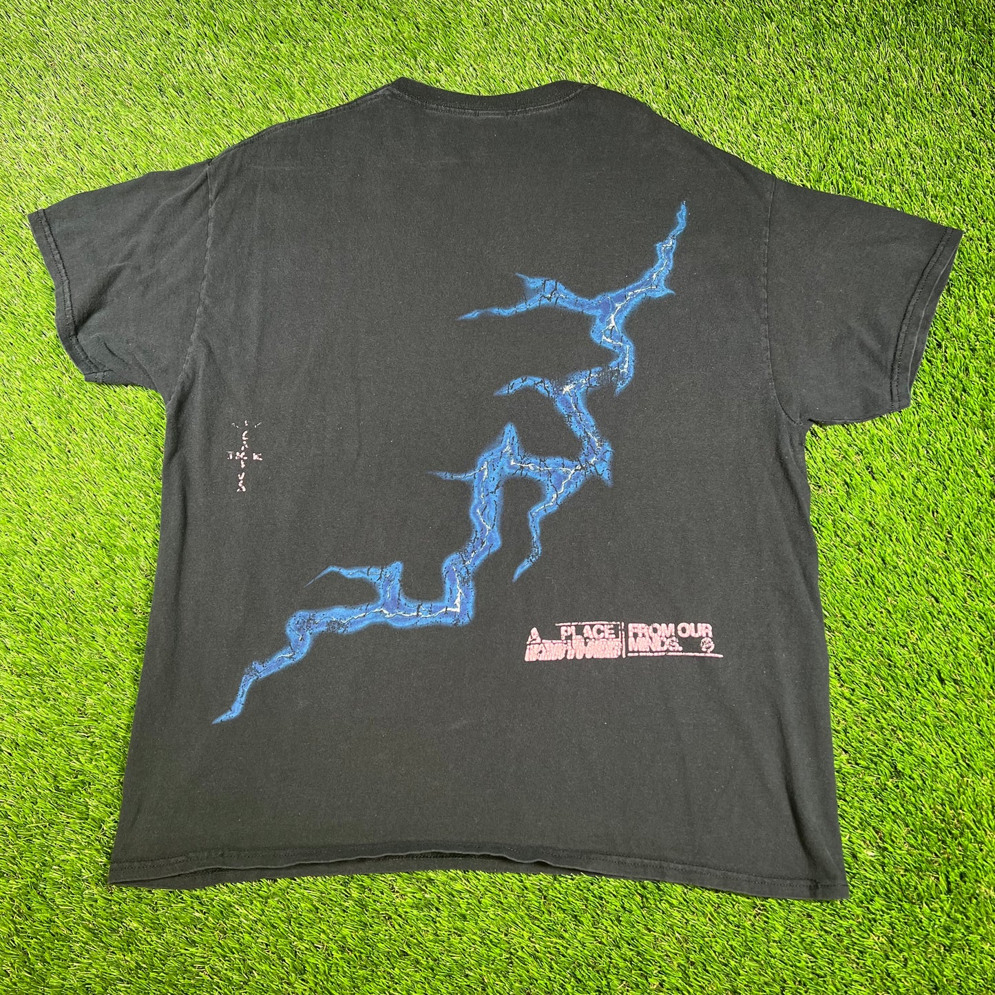 Travis Scott Fragment Danger Intense Volume Black Tee Size Large USED XL USED x14467