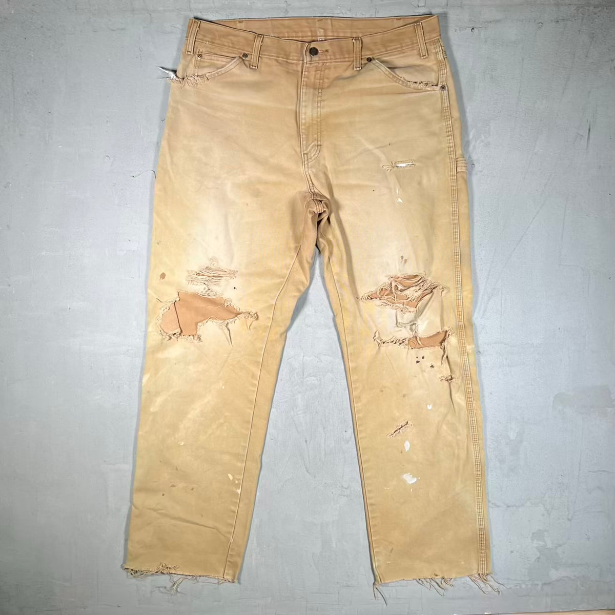 Y2K Dickies Fadded Khaki Workwear Canvas Pants Size 36 USED v20333