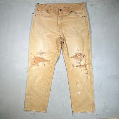 Y2K Dickies Fadded Khaki Workwear Canvas Pants Size 36 USED v20333