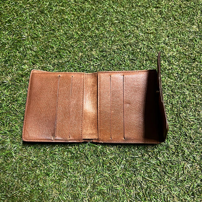 1990s Louis Vuitton Monogram Porte Monnaie Billets Brown Wallet USED x14070