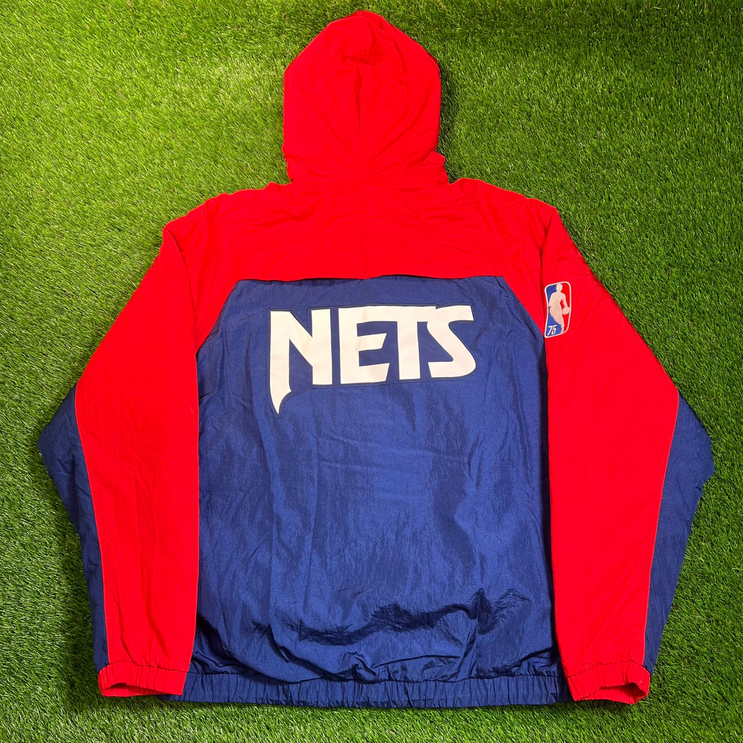 Nike Brooklyn New Jersey Red/Blue Puffy Jacket Size XXL USED