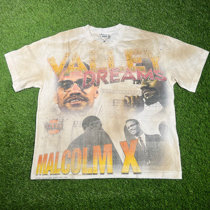 Vale Malcom X Rhinestone Cream Tee Size Medium NEW x15140