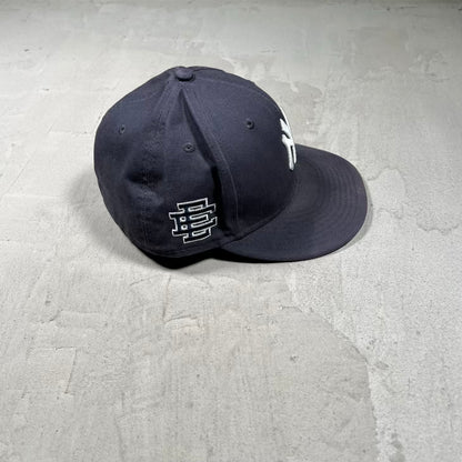 Eric Emanuel Yankee Dark Navy Fitted Hat Size 7 1/8 USED x18603