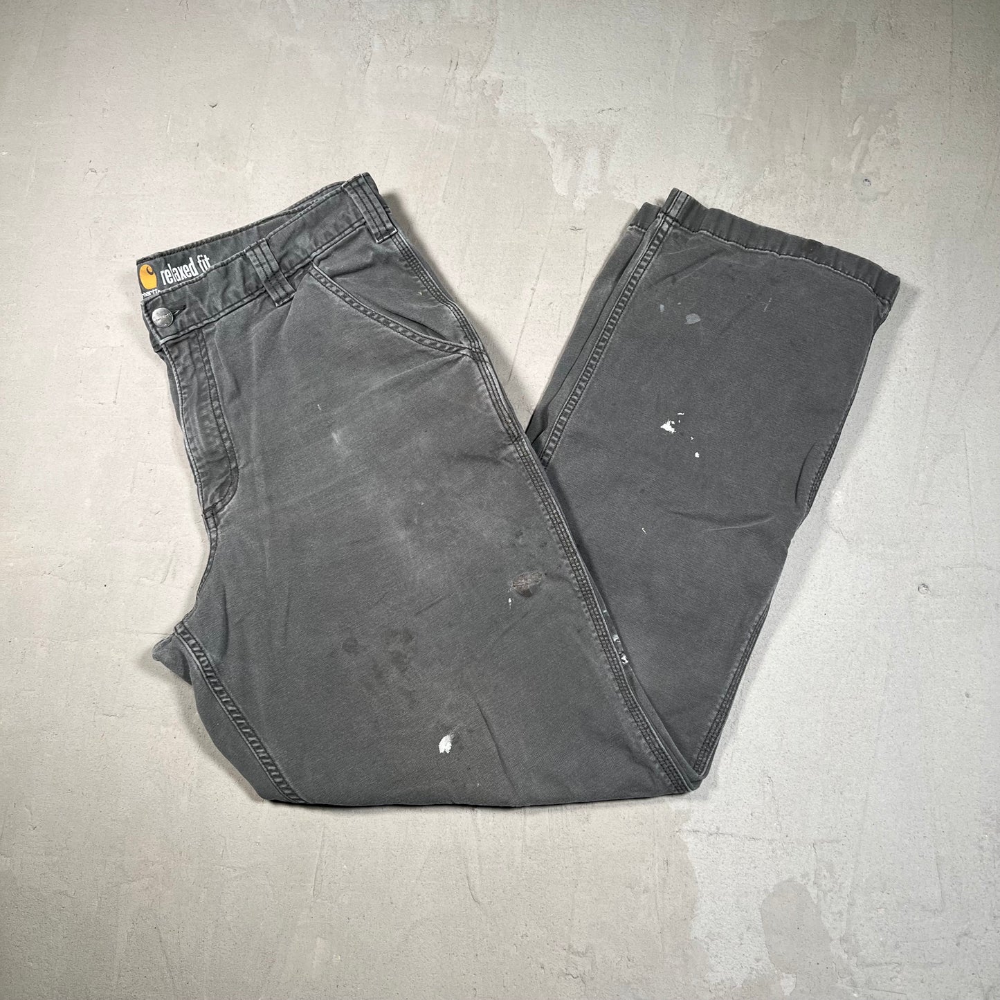 Carhartt Washed Grey Pants Size 36 USED v19369