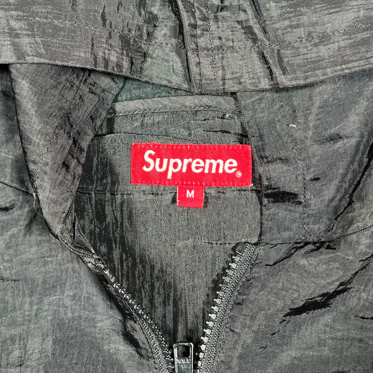 Supreme Skew Hooded Nylon Jacket Black (2017) Size Medium USED x18367