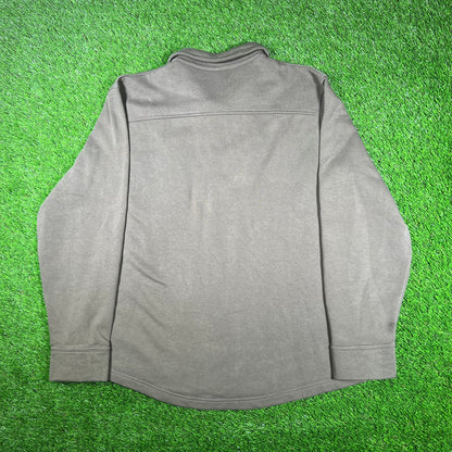 Reebok Button Up Front Pocket Brown Longsleeve Size XL USED v17102