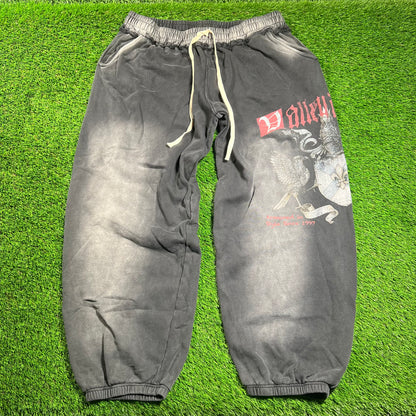 Vale Forever Black Washed Mid Evil Sweatpants Size Large NEW x16421