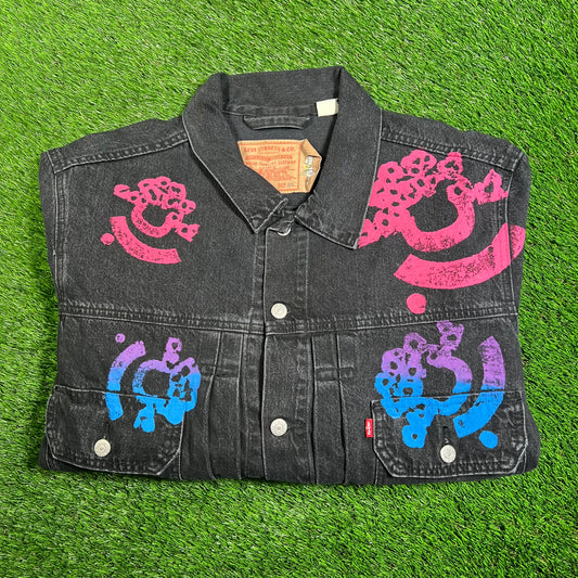 Denim Tears Levis Bstroy Black Jean Jacket Size XXL NEW x12133