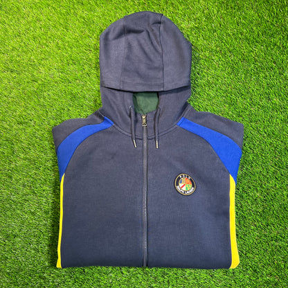 Y2K Polo Ralph Lauren Blue/Yellow Full Zip Hoodie Size XXL USED v18863