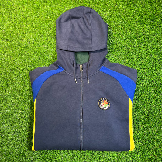 Y2K Polo Ralph Lauren Blue/Yellow Full Zip Hoodie Size XXL USED v18863