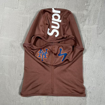 Supreme MLB Kanji NY Mets Brown Balaclava (2022) USED x18605