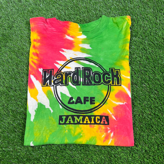 1990s Tie Dye Hard Rock Jamiaca Tee Size Large USED v16606