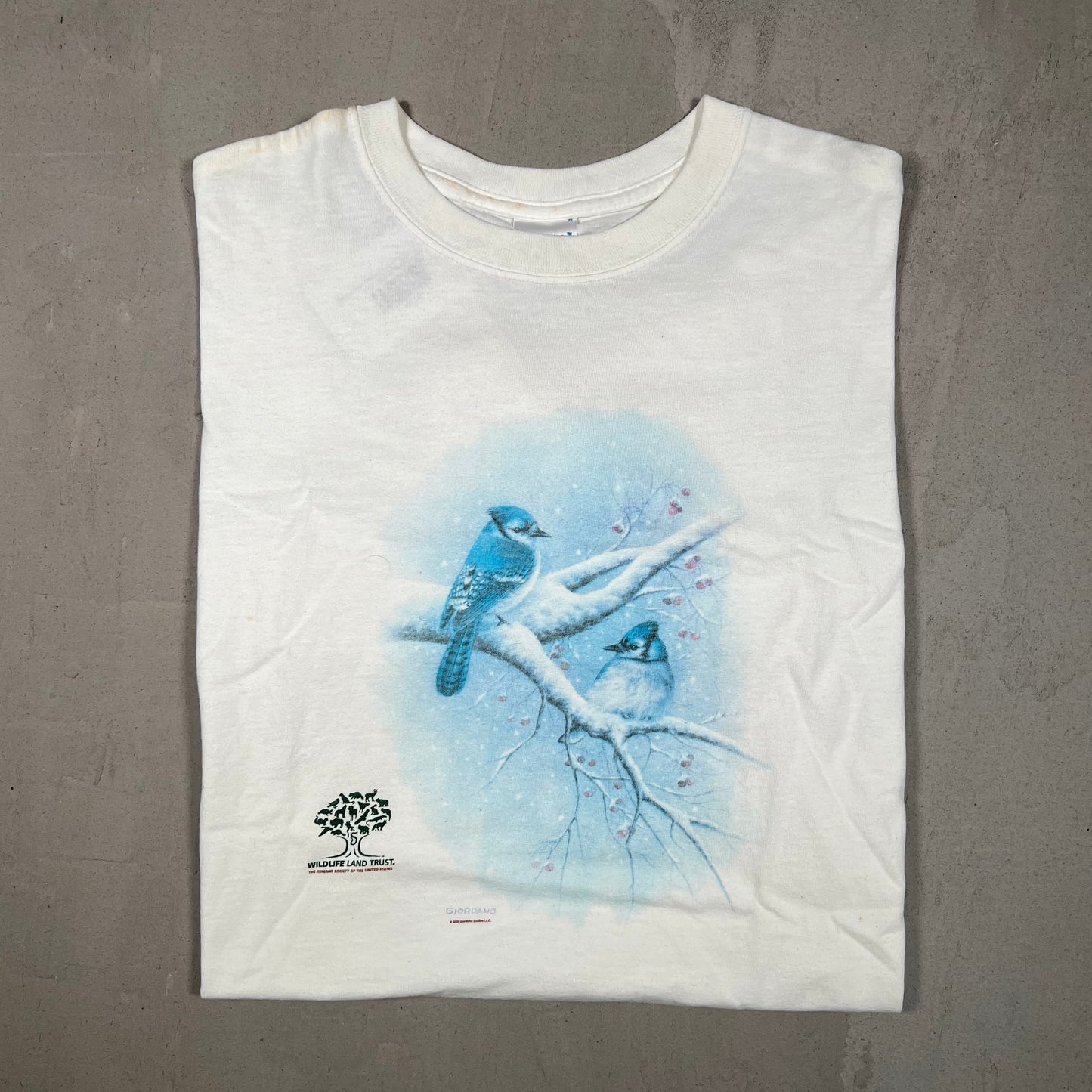 2000 Snow Birds Wildlife Land Trust White Tee Size Large USED v17122