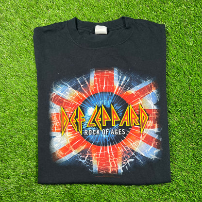 2005 Def Leppard Rock of Ages Tour Black Tee Size Small USED v18699
