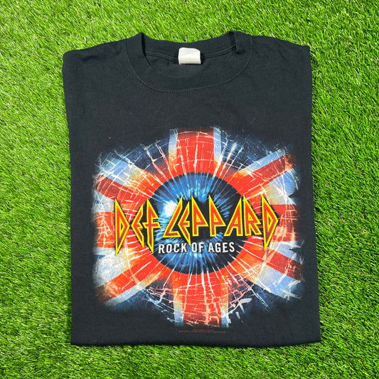 2005 Def Leppard Rock of Ages Tour Black Tee Size Small USED v18699