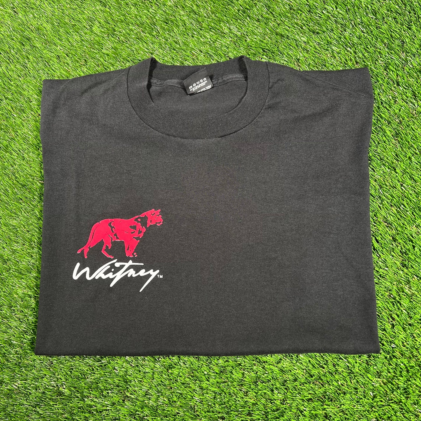 1989 Whitney Houston Offical Fan Club Black Tee Size XL USED v17136