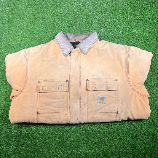1990s Carhartt Beige Arctic Jacket Size XL USED v17594