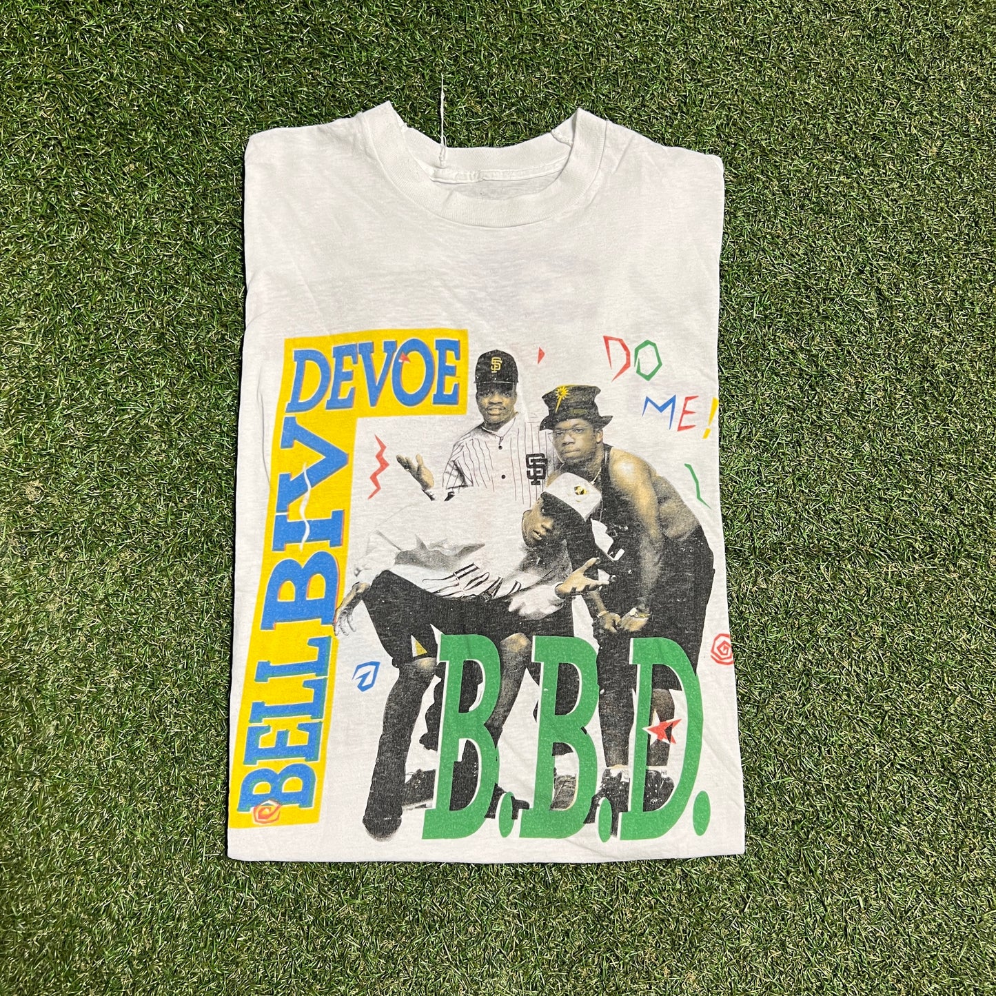 1990s Bell Biv Devoe "Do Me!" White Tee Size Medium USED v16082