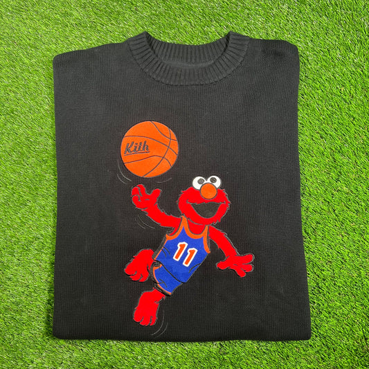 Kith Sesame Street Black Elmo Knit Sweater Size XXL USED x15187