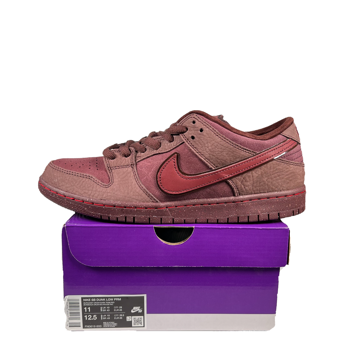 Nike SB Dunk Low City of Love Burgundy Crush (2024) Size 11 NEW s19253