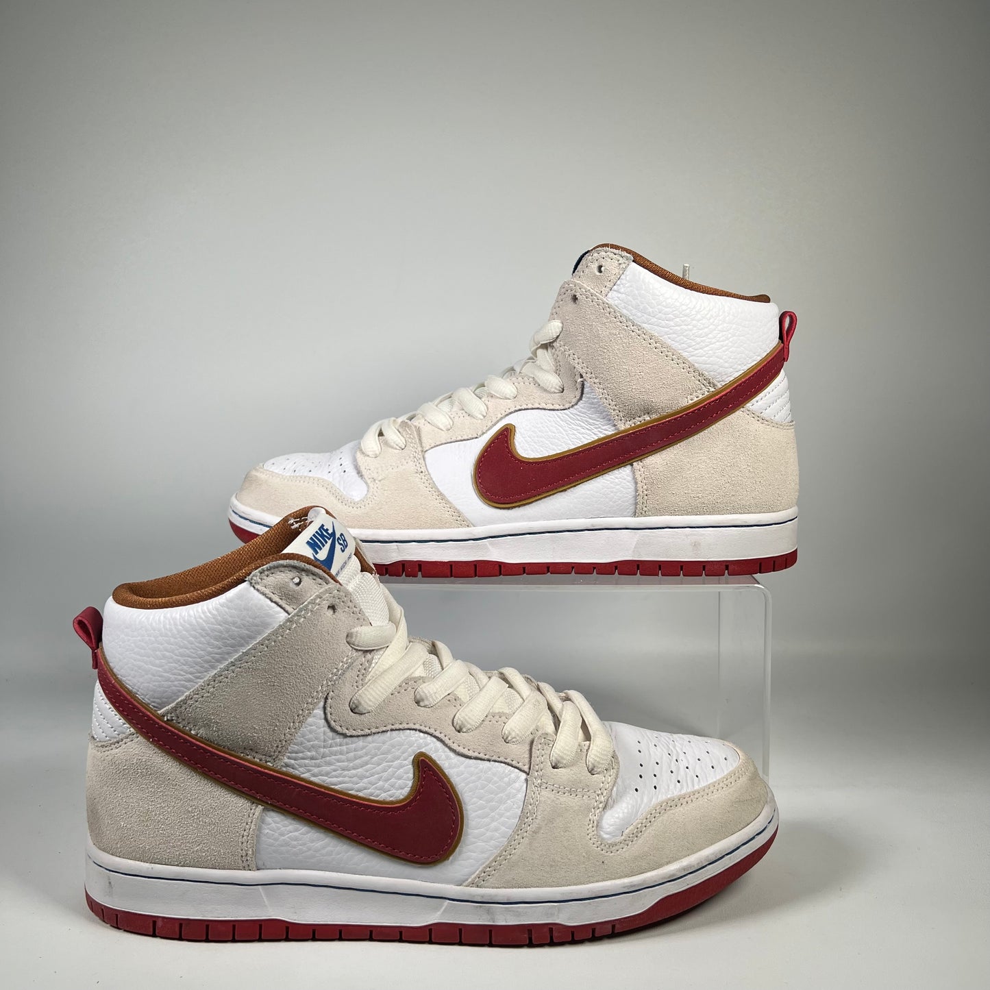 Nike SB Dunk High Sail Bright Crimson (2020) Size 10 USED s20214