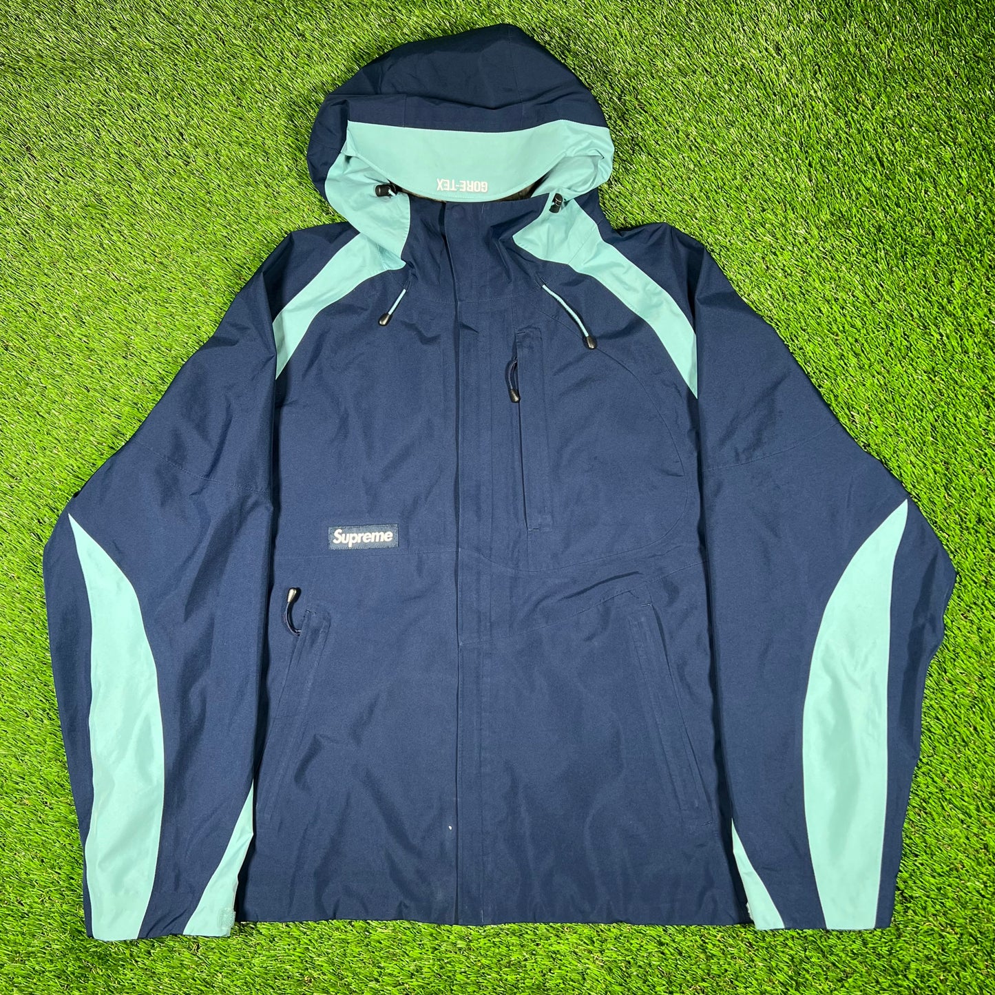 Supreme Nylon Gore Tex Paclite Blue Light Jacket Size Small USED x14599