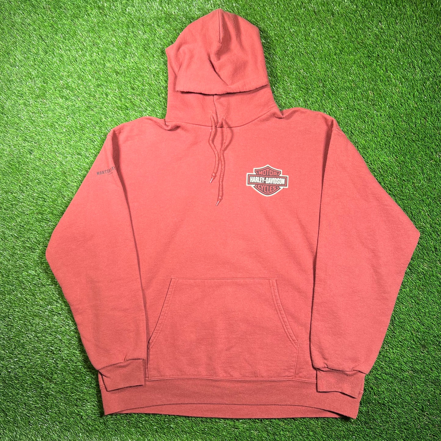 Y2K Harley Davdison Big Logo Brown Hoodie Size Large USED v18784