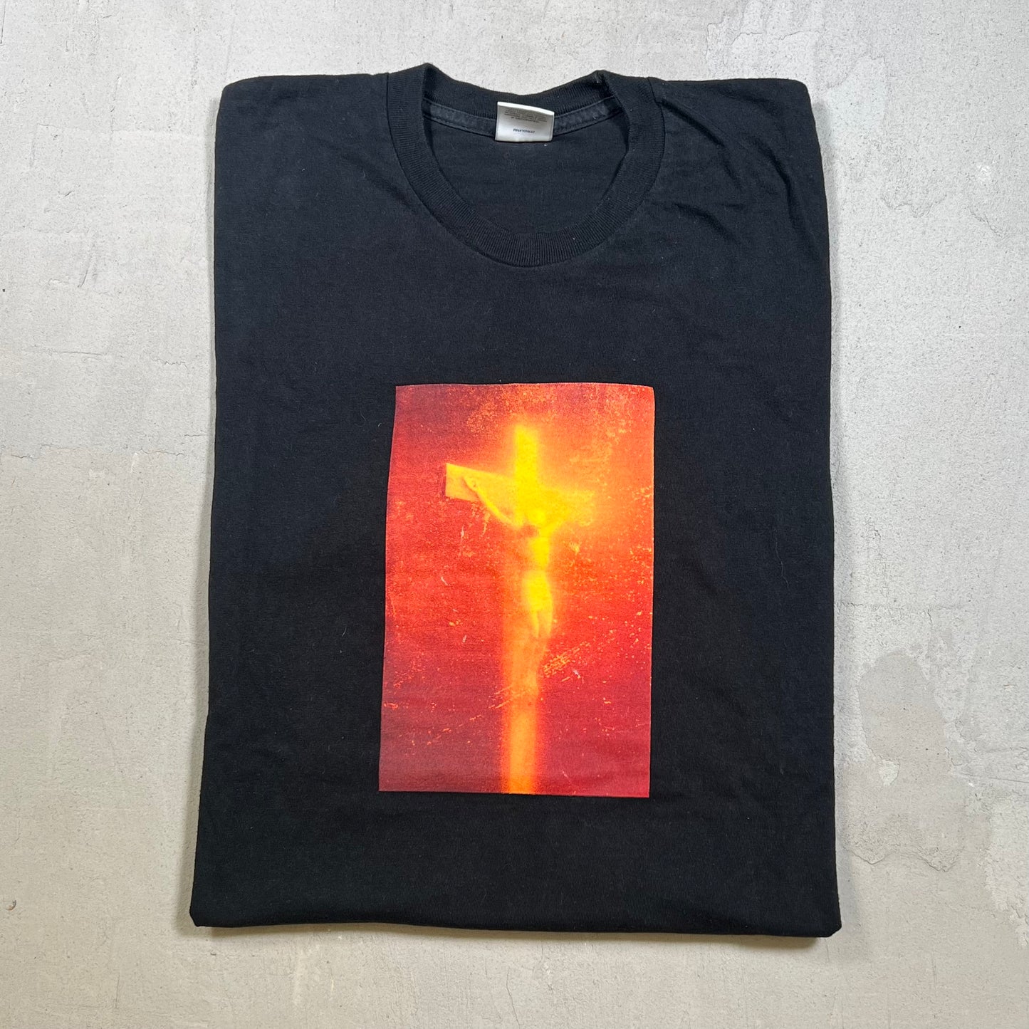 Supreme Andres Serrano Piss Christ Black Tee (2017) Size Large USED x17255