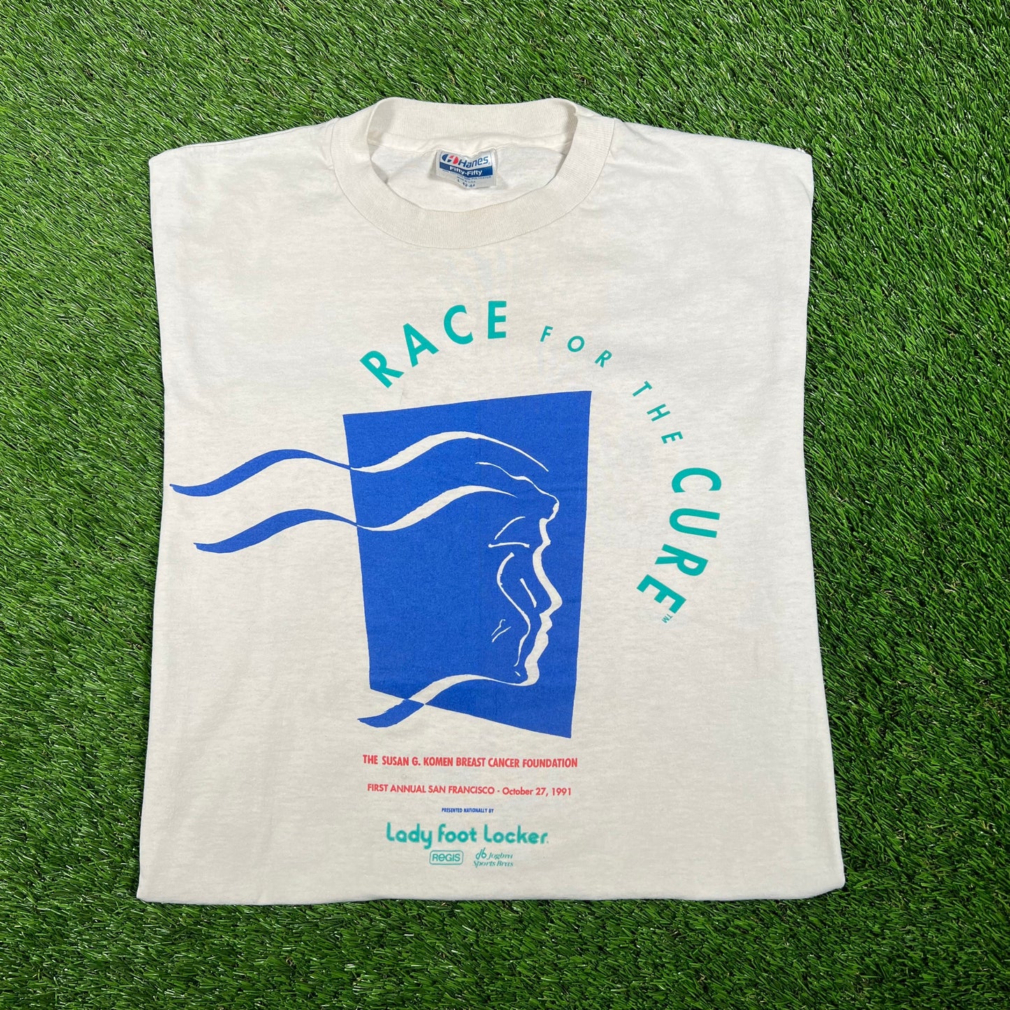 1991 "Race for the Cure" White Tee Size Large USED v17637
