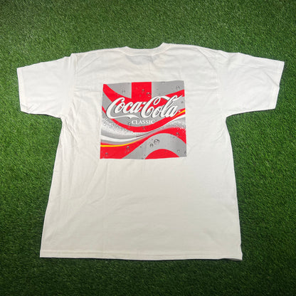 Y2K Coca Cola Classic Odd Job White Tee Size XL USED v17567